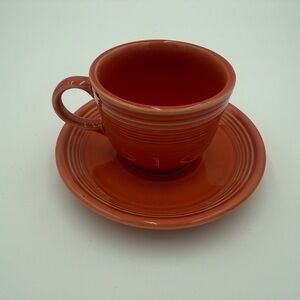 VTG Fiesta Fiestaware Persimmon Teacup/Coffee Cup and Saucer